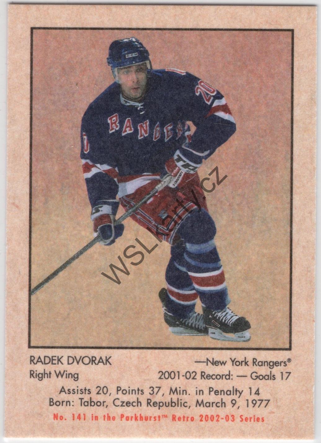Radek DVOŘÁK - Parkhurst Retro 02-03 #141 (NYR)