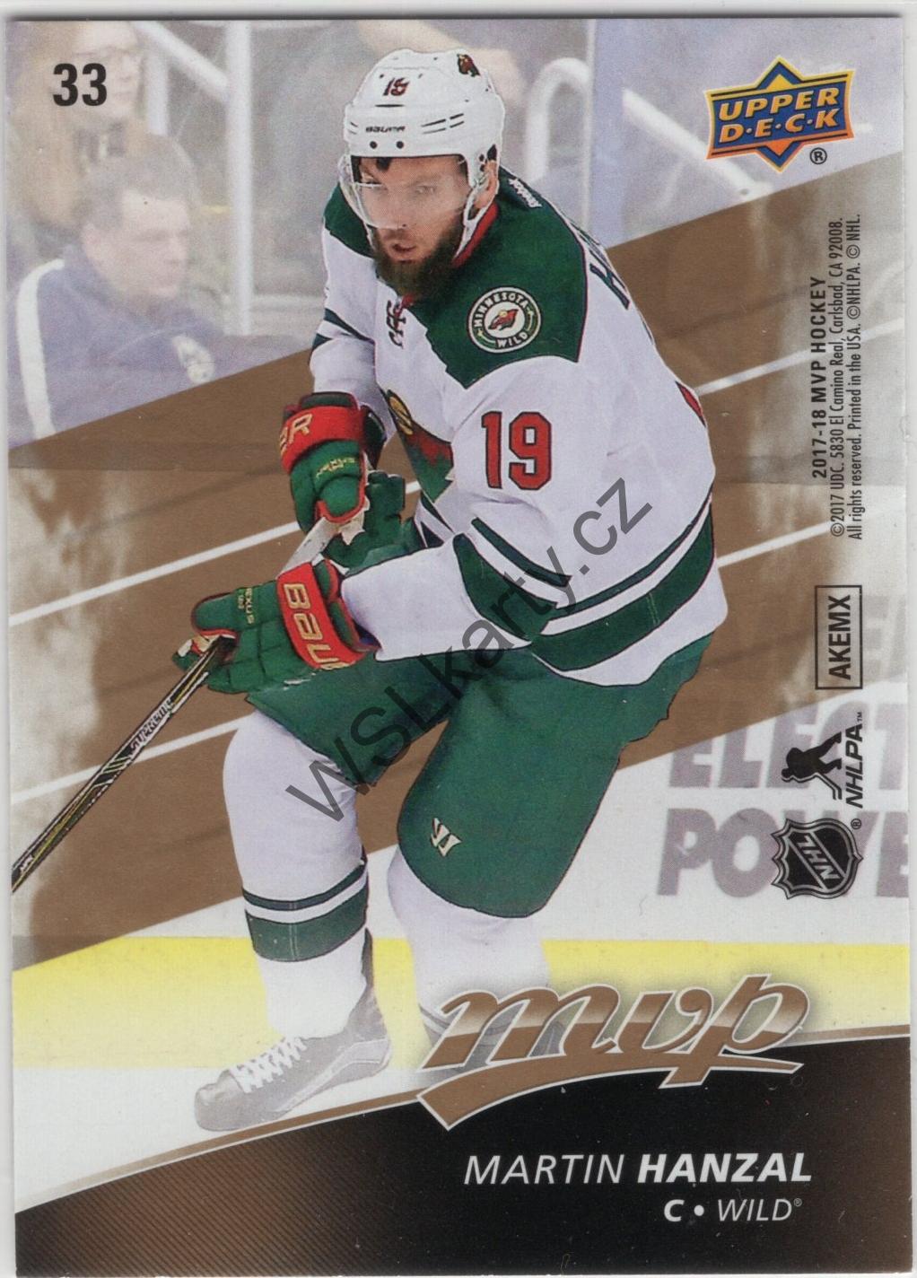 Martin HANZAL - MVP 17-18 PUZZLE BACK #33 (MIN)