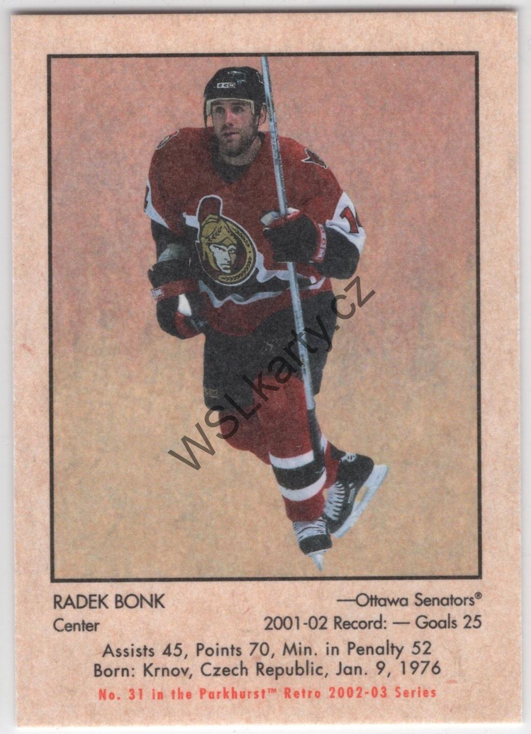 Radek BONK - Parkhurst Retro 02-03 #31(OTT)
