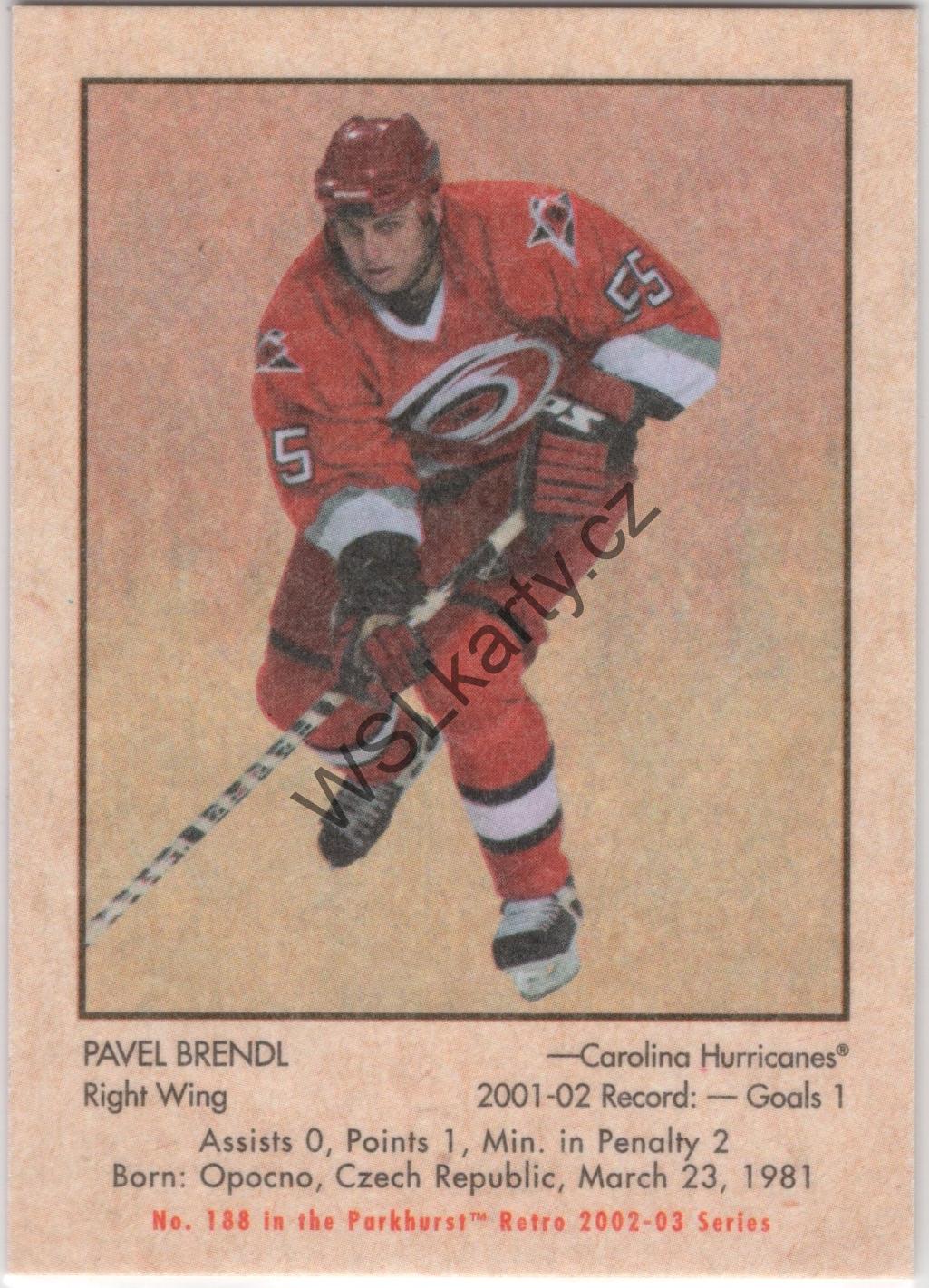 Pavel BRENDL - Parkhurst Retro 02-03 #188 (CAR)